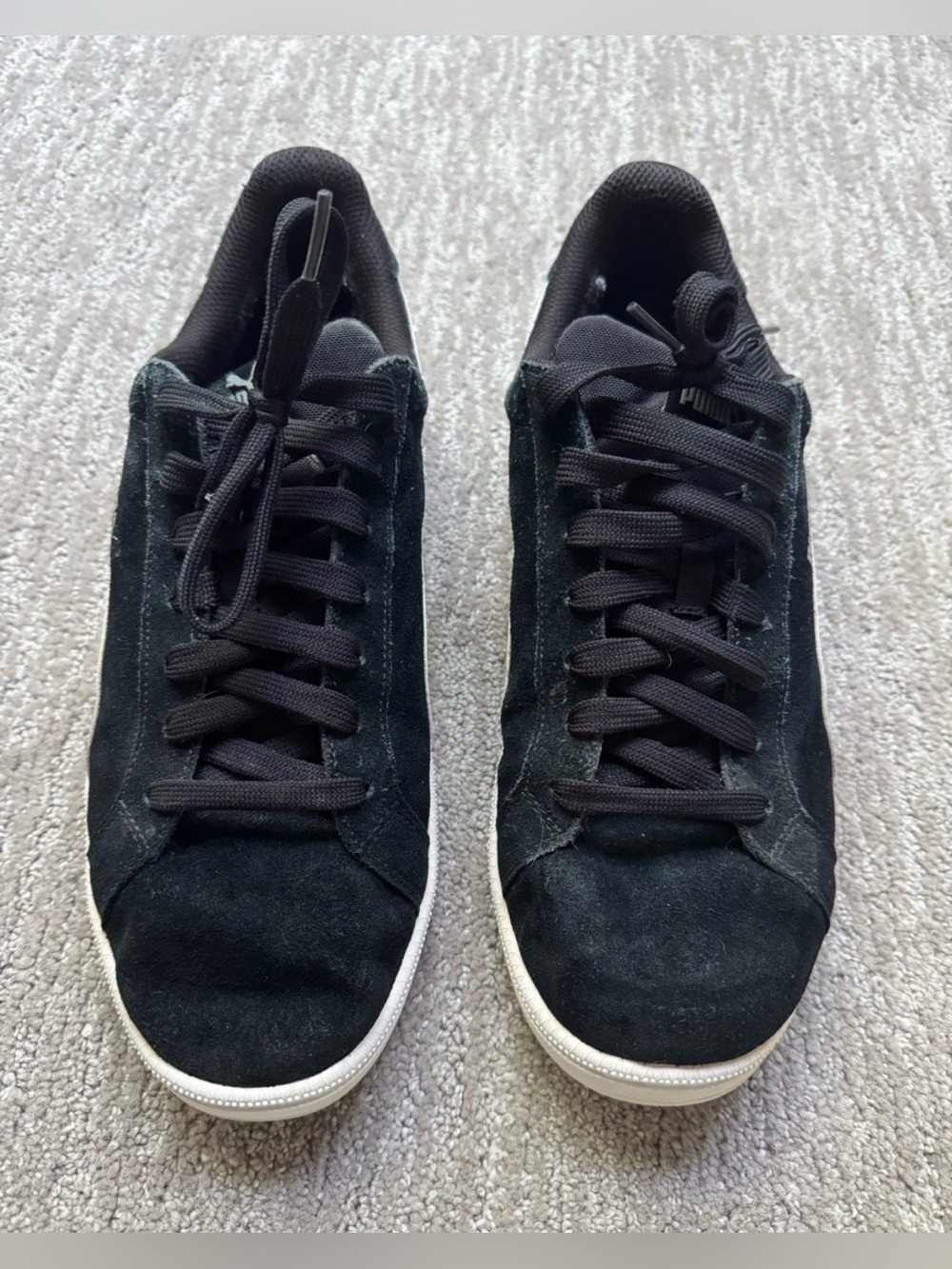 Puma Smash v2 Black Suede Leather Sneakers Men's Size 10 Low Top Shoes - Picture 4 of 8